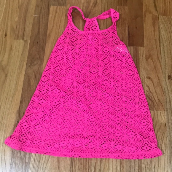 Girls racerback swim coverup hot pink - Picture 1 of 1